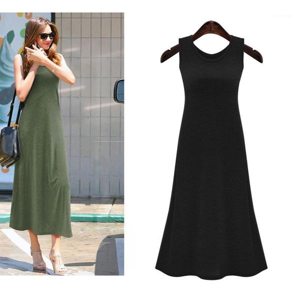 casual dresses o-neck sleeveless midi dress basic women summer solid color big swing beach, Black;gray
casual dresses o-neck sleeveless midi dress basic women summer solid color big swing beach, Black;gray