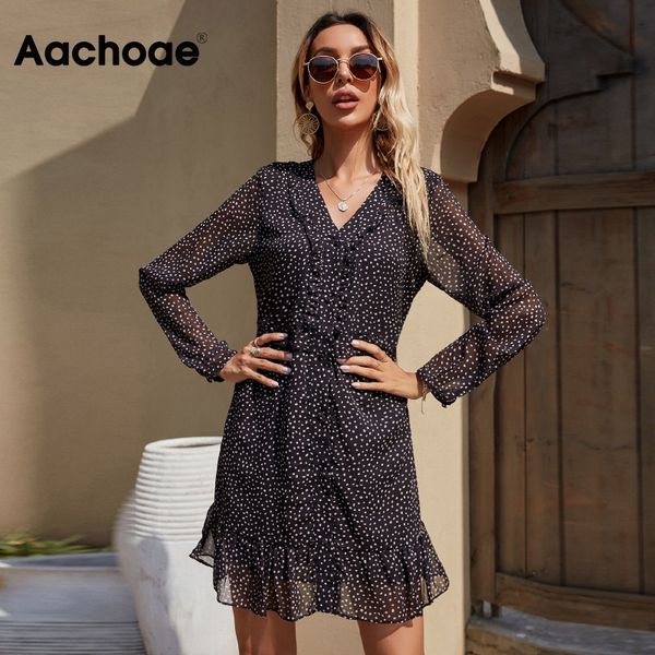 vintage women v neck ruffles chiffon dress 2021 dot print long sleeve elegant dress spring summer ladies mini dresses, Black;white
vintage women v neck ruffles chiffon dress 2021 dot print long sleeve elegant dress spring summer ladies mini dresses, Black;white