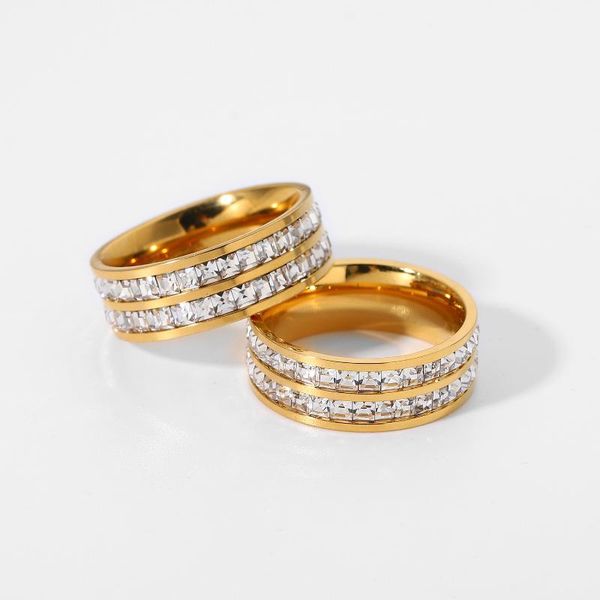 wedding rings 18k gold plated stainless steel double zircon for women with jewelry ring, Slivery;golden
wedding rings 18k gold plated stainless steel double zircon for women with jewelry ring, Slivery;golden