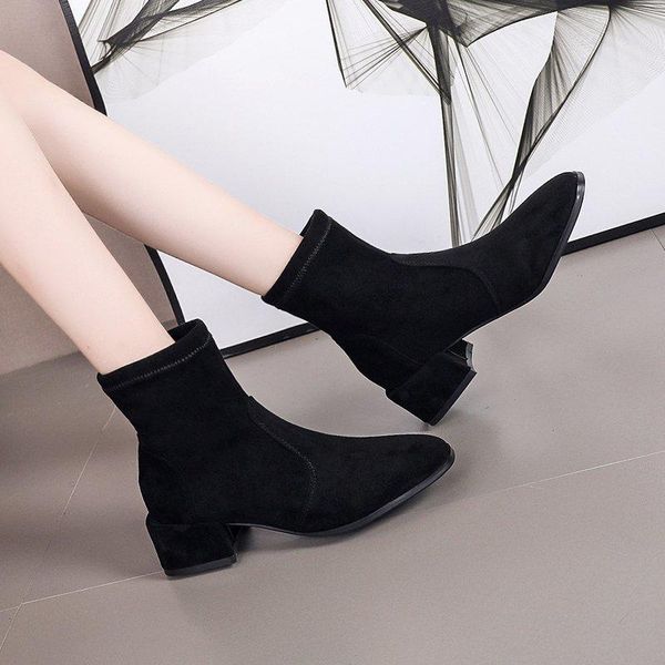 boots 2021 winter woman stretch fabric ankle black faux suede booties pointed toe ladies shoes square heels botas mujer 8744g
boots 2021 winter woman stretch fabric ankle black faux suede booties pointed toe ladies shoes square heels botas mujer 8744g