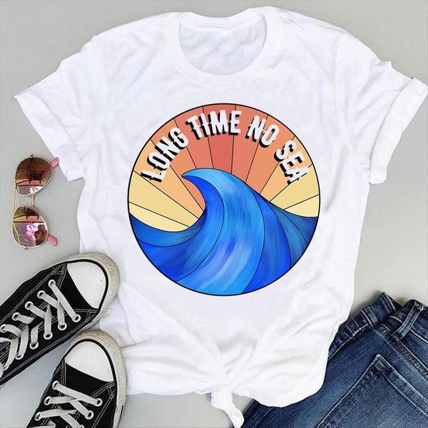 cartoon wave beach fashion travel women t shirt cute print graphic summer short sleeve female clothes tees, White
cartoon wave beach fashion travel women t shirt cute print graphic summer short sleeve female clothes tees, White