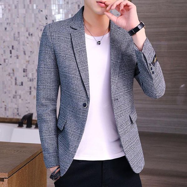 casual loose men blazer simple fashion long sleeve elegant abrigo cuadros men's clothing db60xf suits & blazers, White;black
casual loose men blazer simple fashion long sleeve elegant abrigo cuadros men's clothing db60xf suits & blazers, White;black