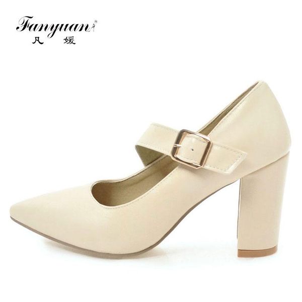 fanyuan zapatos mujer high heel shoes women elegant buckle strap pointed toe chunky soft lady dress size 32-43 black
fanyuan zapatos mujer high heel shoes women elegant buckle strap pointed toe chunky soft lady dress size 32-43 black