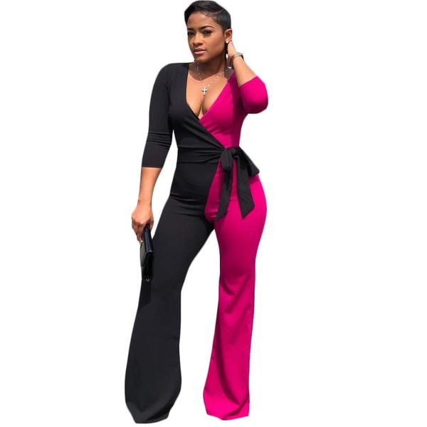 women's jumpsuits & rompers elegant jumpsuit for women deep-v long sleeve wide leg autumn winter two colors patchwork overalls, Black;white
women's jumpsuits & rompers elegant jumpsuit for women deep-v long sleeve wide leg autumn winter two colors patchwork overalls, Black;white