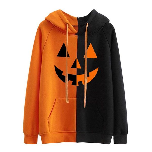 women's hoodies & sweatshirts halloween pumpkin printing hooded hoodie women patchwork drawstring long sleeve casual pocket 40#, Black
women's hoodies & sweatshirts halloween pumpkin printing hooded hoodie women patchwork drawstring long sleeve casual pocket 40#, Black