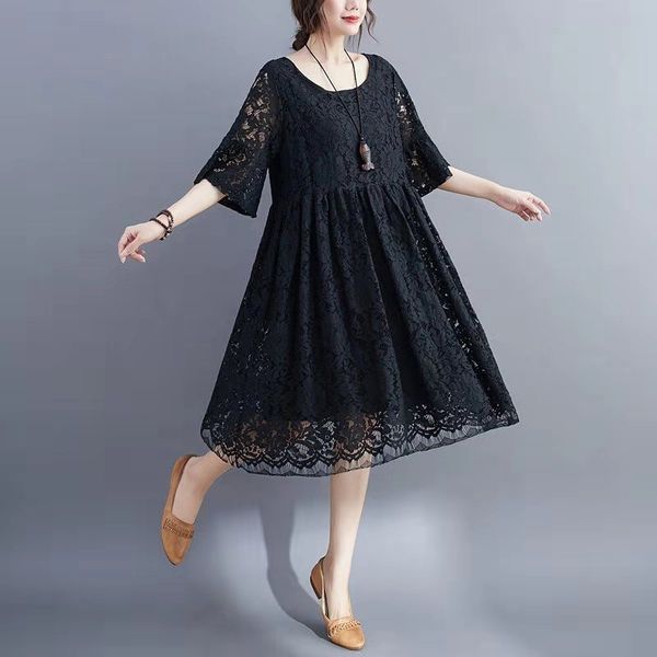 larger size spring summer women's wear designer casual dress round neck street fashion close fitting and comfortable lady's, Black;gray
larger size spring summer women's wear designer casual dress round neck street fashion close fitting and comfortable lady's, Black;gray