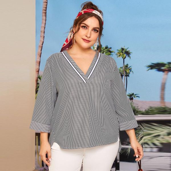 plus size t-shirt 2021 fashion summer women striped blouse shirt female v neck long sleeve irregular tunic ladies casual, Black
plus size t-shirt 2021 fashion summer women striped blouse shirt female v neck long sleeve irregular tunic ladies casual, Black