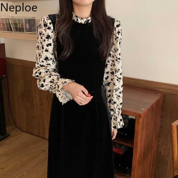 neploe patchwork fake two dresses for women vintage elegant stand neck maxi dress o-neck flare sleeve velvet robe vestidos 4g250 210422, Black;gray
neploe patchwork fake two dresses for women vintage elegant stand neck maxi dress o-neck flare sleeve velvet robe vestidos 4g250 210422, Black;gray