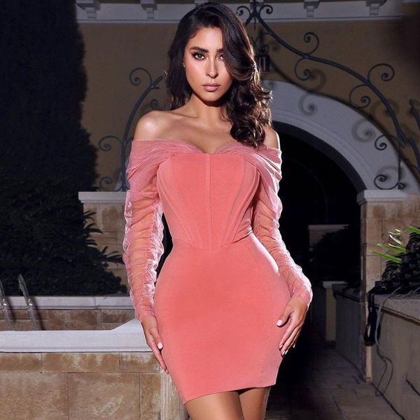 casual dresses 2021 women's one-word neck mesh long sleeved bodycon mini bandage dress white pink nightclub club party vestidos, Black;gray
casual dresses 2021 women's one-word neck mesh long sleeved bodycon mini bandage dress white pink nightclub club party vestidos, Black;gray