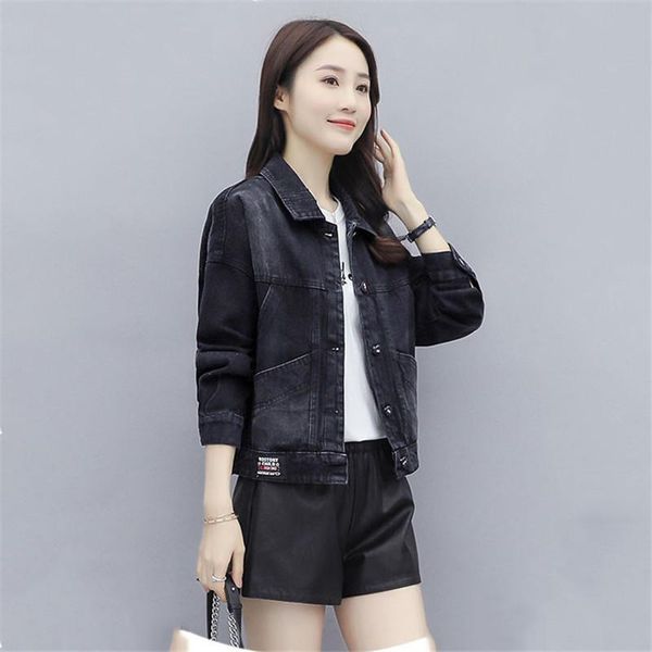 women's jackets fashion black lapel denim jacket women short outerwear 2021 spring autumn coats loose korean jean girls g171, Black;brown
women's jackets fashion black lapel denim jacket women short outerwear 2021 spring autumn coats loose korean jean girls g171, Black;brown