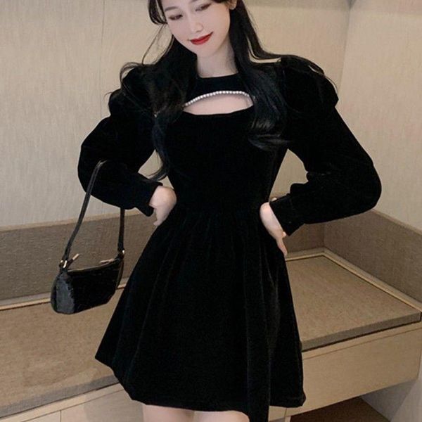 casual dresses black dress autumn winter hollow-out shortwoman vestido de mujer, Black;gray
casual dresses black dress autumn winter hollow-out shortwoman vestido de mujer, Black;gray