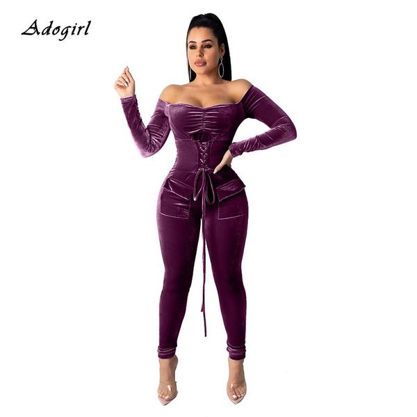 women's jumpsuits & rompers elegant off shoulder velvet jumpsuit women long sleeve lace up pocket bodycon christmas bandage night club, Black;white
women's jumpsuits & rompers elegant off shoulder velvet jumpsuit women long sleeve lace up pocket bodycon christmas bandage night club, Black;white
