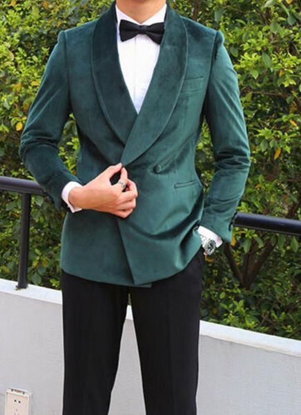 men's suits & blazers dark green mens velvet shawl lapel traje hombre double breasted wedding business custom made suit, White;black
men's suits & blazers dark green mens velvet shawl lapel traje hombre double breasted wedding business custom made suit, White;black