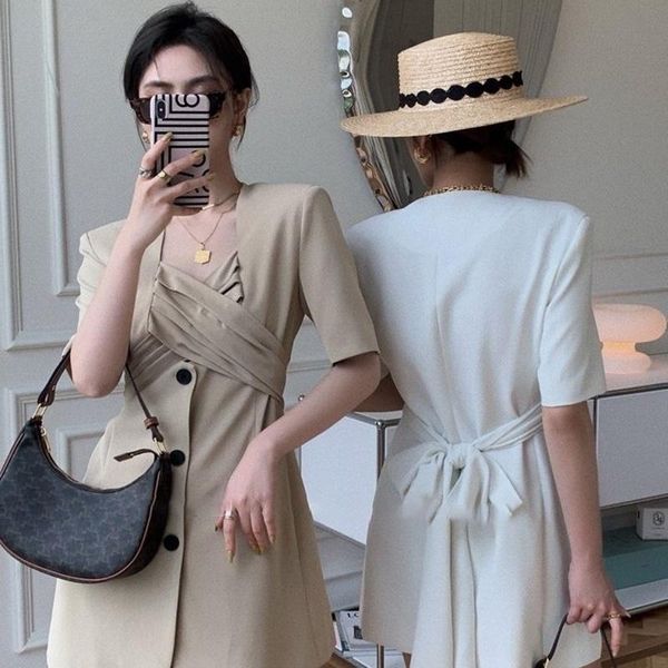 women's wool & blends summer fashion elegant waist temperament 2021 bow bandage design, Black
women's wool & blends summer fashion elegant waist temperament 2021 bow bandage design, Black