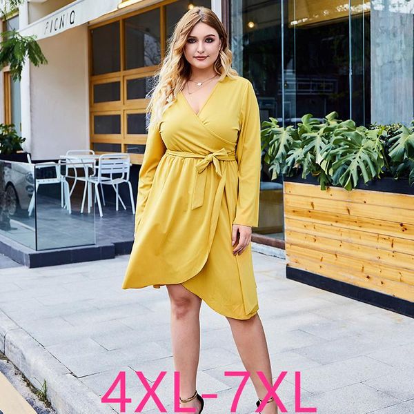 plus size dresses 2021 autumn winter for women large loose casual scollop belt yellow v-neck low-cut dress 4xl 5xl 6xl 7xl, Black
plus size dresses 2021 autumn winter for women large loose casual scollop belt yellow v-neck low-cut dress 4xl 5xl 6xl 7xl, Black