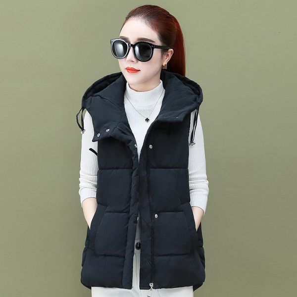 autumn winter vest women four color cotton padded sleveless jacket female hooded parka zipper pockets waistcoat, Black;white
autumn winter vest women four color cotton padded sleveless jacket female hooded parka zipper pockets waistcoat, Black;white