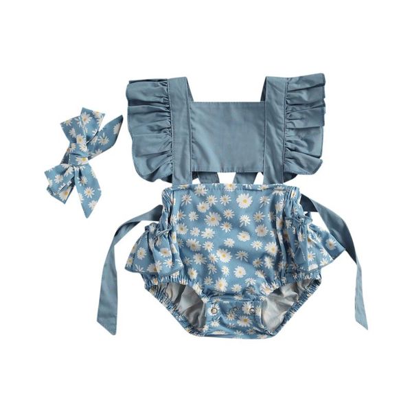 jumpsuits 2 pcs born casual outfits baby girl daisy print sleeve square collar back tie up ruffle romper + headband 0-24 summer, Blue
jumpsuits 2 pcs born casual outfits baby girl daisy print sleeve square collar back tie up ruffle romper + headband 0-24 summer, Blue