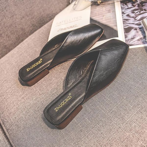 slippers vintage solid square toe soft leather mules slip on woman shoes women cover low heels slides femme pantoufles 2021, Black
slippers vintage solid square toe soft leather mules slip on woman shoes women cover low heels slides femme pantoufles 2021, Black
