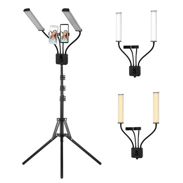 flash heads flexible double arms led video light dimmable pography fill with phone holders+1.6m stand for studio
flash heads flexible double arms led video light dimmable pography fill with phone holders+1.6m stand for studio