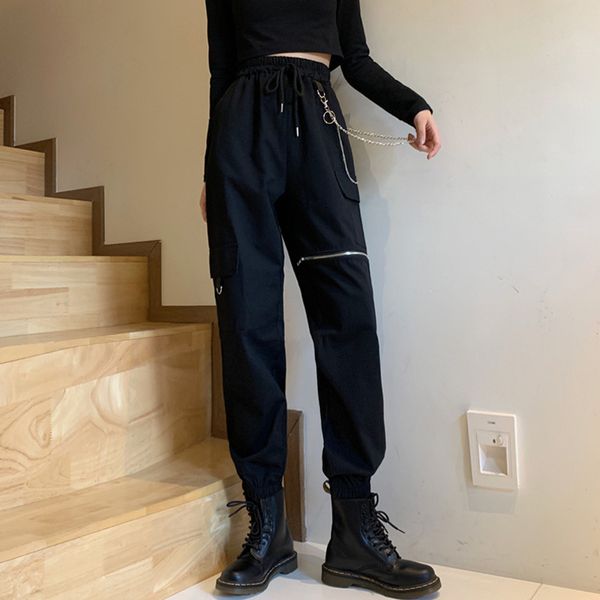 capris black color hip casual overalls streetwear ladies ladies'pants, Black;white
capris black color hip casual overalls streetwear ladies ladies'pants, Black;white