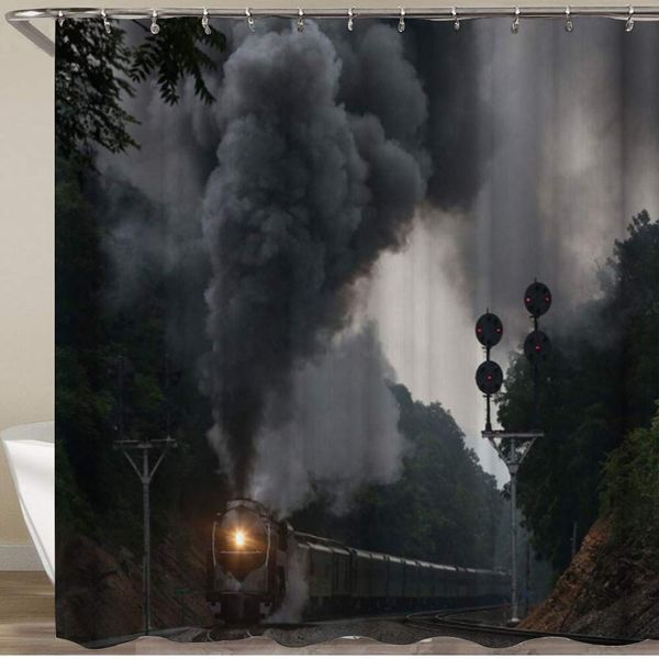 shower curtain,black smoked train,polyester fabric waterproof bath curtains hooks included - 72 x 72 inches
shower curtain,black smoked train,polyester fabric waterproof bath curtains hooks included - 72 x 72 inches
