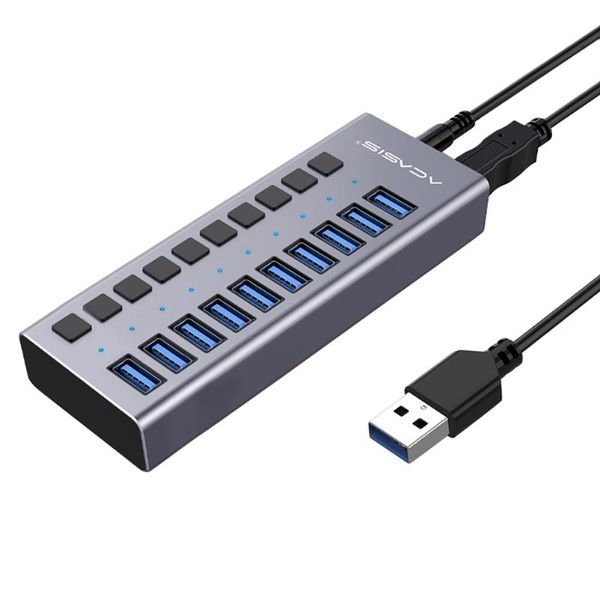 hubs usb hub 10 ports aluminum alloy expansion transfer adapter for computer us plug
hubs usb hub 10 ports aluminum alloy expansion transfer adapter for computer us plug