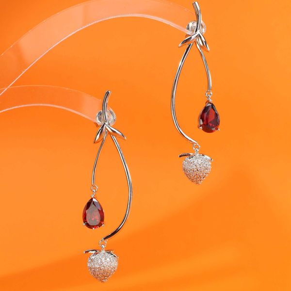 dangle & chandelierhef jewelry original strawberry flower earrings female design smart long earrings 925 silver
dangle & chandelierhef jewelry original strawberry flower earrings female design smart long earrings 925 silver