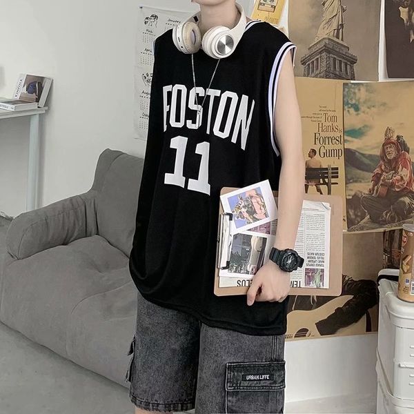 men' tank summer korean version net red t-shirt men' ins super fire loose sports vest base coat sleeveless top, White;black
men' tank summer korean version net red t-shirt men' ins super fire loose sports vest base coat sleeveless top, White;black