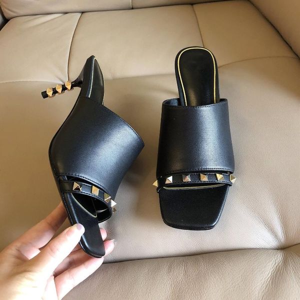 slippers large size35-42 women studded thin heels ladies genuine leather square toe zapatillas mujer designer shoes, Black
slippers large size35-42 women studded thin heels ladies genuine leather square toe zapatillas mujer designer shoes, Black