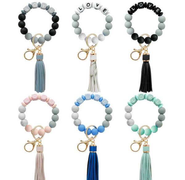 silicone key rings tassel letter beads bracelet keyring for women accessories multicolor keychain wholesale, Slivery;golden
silicone key rings tassel letter beads bracelet keyring for women accessories multicolor keychain wholesale, Slivery;golden