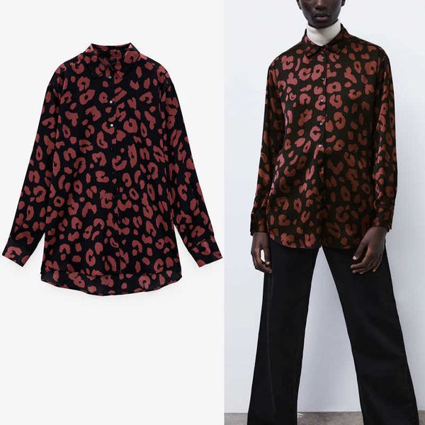 za vintage animal print satin shirt women long sleeve lapel collar long female chic front button large size shirts 210602, White
za vintage animal print satin shirt women long sleeve lapel collar long female chic front button large size shirts 210602, White