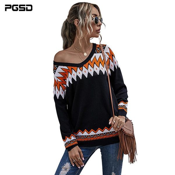 autumn winter women sweater fashion casual v-neck long sleeves black orange white geometric knitted pullover women's sweaters, White;black
autumn winter women sweater fashion casual v-neck long sleeves black orange white geometric knitted pullover women's sweaters, White;black