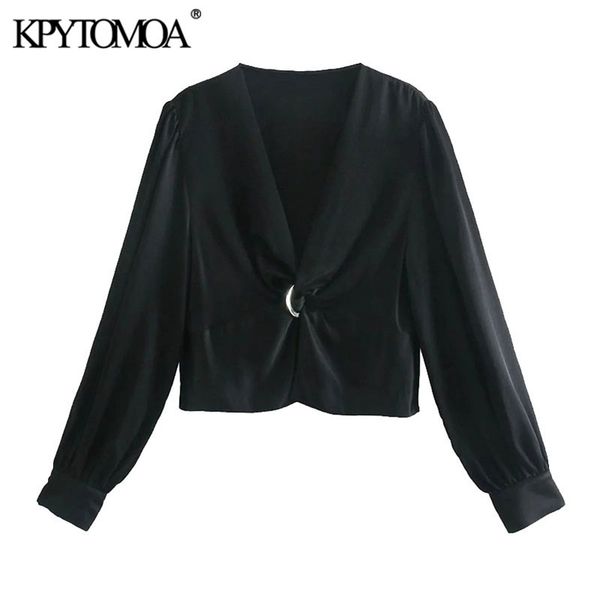 women fashion with knot cozy cropped blouses vintage v neck long sleeve female shirts blusas chic 210420, White
women fashion with knot cozy cropped blouses vintage v neck long sleeve female shirts blusas chic 210420, White
