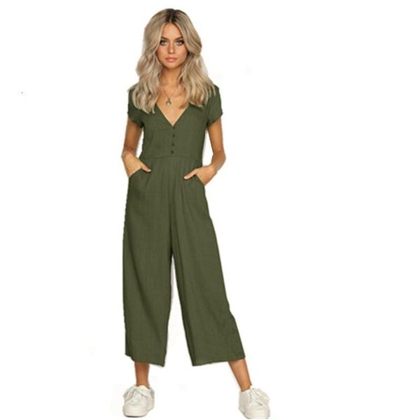 women's jumpsuits & rompers women summer wide leg pants casual button female long playsuit short sleeve bodysuits v-neck jumpsuit, Black;white
women's jumpsuits & rompers women summer wide leg pants casual button female long playsuit short sleeve bodysuits v-neck jumpsuit, Black;white