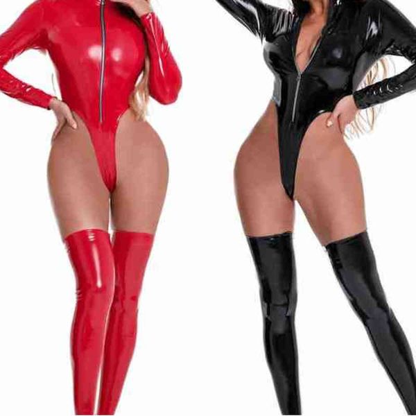 nxy set women bodysuit + stockings tow piece sets pu leather long sleeve lingerie high cut jumpsuit latex clubwear party costume 1222, Red;black
nxy set women bodysuit + stockings tow piece sets pu leather long sleeve lingerie high cut jumpsuit latex clubwear party costume 1222, Red;black