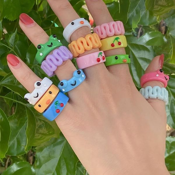 cluster rings pastoral ins style macaron color cute resin little frog chick wave dot flower for teens fashion accessories, Golden;silver
cluster rings pastoral ins style macaron color cute resin little frog chick wave dot flower for teens fashion accessories, Golden;silver