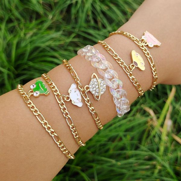 charm bracelets zx 2 pcs/set cute animal frog dog pendant bracelet for women shine ab acrylic chain girls jewelry wholesale gifts, Golden;silver
charm bracelets zx 2 pcs/set cute animal frog dog pendant bracelet for women shine ab acrylic chain girls jewelry wholesale gifts, Golden;silver