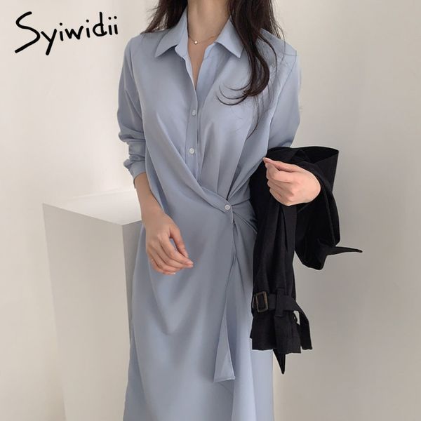 syiwidii asymmetrical dresses women office lady korean long sleeve vintage clothing blue spring button turn-down collar 210417, Black;gray
syiwidii asymmetrical dresses women office lady korean long sleeve vintage clothing blue spring button turn-down collar 210417, Black;gray