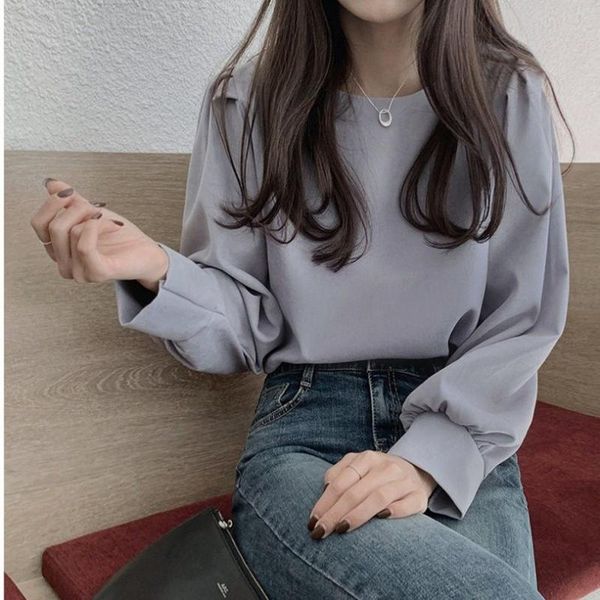 women's blouses & shirts blouse women autumn winter retro loose round neck puff sleeve long blusas mujer de moda, White
women's blouses & shirts blouse women autumn winter retro loose round neck puff sleeve long blusas mujer de moda, White