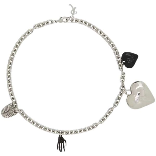 raf ghost claw simons love skull hand grab rib necklace peach heart clavicle chain men's and women's fashion jewelry, Silver
raf ghost claw simons love skull hand grab rib necklace peach heart clavicle chain men's and women's fashion jewelry, Silver