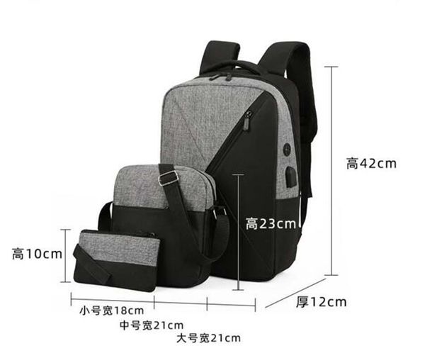 backpack 3pcs/set men notebook computer bag oxford business large capacity school casual light travel double shoulder bags
backpack 3pcs/set men notebook computer bag oxford business large capacity school casual light travel double shoulder bags