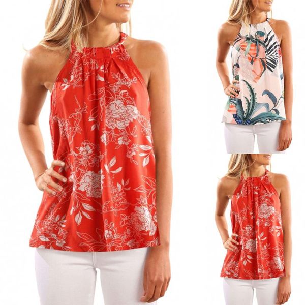 women's blouses & shirts women blouse 2021 fashion floral print tank casual vest summer loose shirt ropa mujer, White
women's blouses & shirts women blouse 2021 fashion floral print tank casual vest summer loose shirt ropa mujer, White