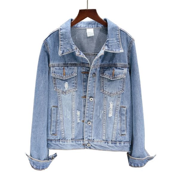 women's jackets spring autumn women elegant button ripped holes jean jacket female vintage pocket long sleeve denim coat casacos f, Black;brown
women's jackets spring autumn women elegant button ripped holes jean jacket female vintage pocket long sleeve denim coat casacos f, Black;brown