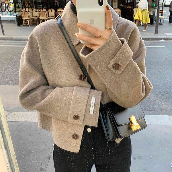 mujer chaqueta solid vintage autumn korean elegant women jackets woolen warm winter coat single breasted 18544 210415, Black;brown
mujer chaqueta solid vintage autumn korean elegant women jackets woolen warm winter coat single breasted 18544 210415, Black;brown