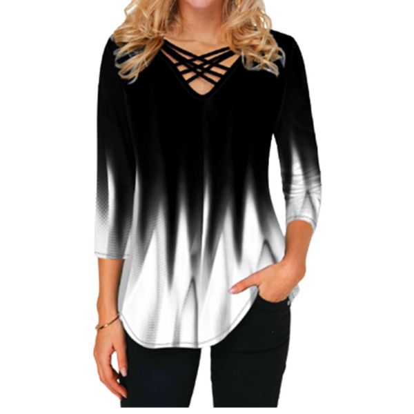 spring 4xl 5xl oversized women blouses 3d gradient print cross v-neck loose plus size shirt fashion clothes tshirts xl, White
spring 4xl 5xl oversized women blouses 3d gradient print cross v-neck loose plus size shirt fashion clothes tshirts xl, White