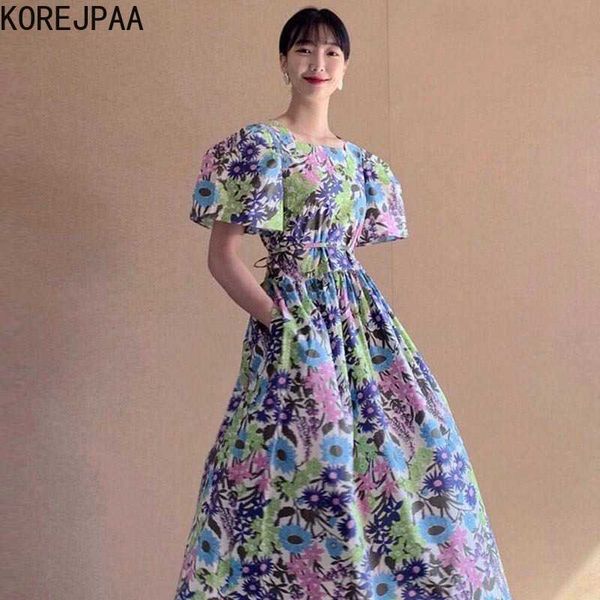 korejpaa women dress summer korean chic female elegant temperament flower lace-up slimming puff sleeve large swing vestidos 210526, Black;gray
korejpaa women dress summer korean chic female elegant temperament flower lace-up slimming puff sleeve large swing vestidos 210526, Black;gray