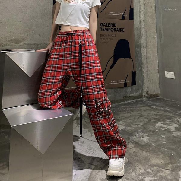 women's pants & capris 2021 harajuku plaid streetwear chain women jogger punk loose casual pockets hip hop trousers straight vintage, Black;white
women's pants & capris 2021 harajuku plaid streetwear chain women jogger punk loose casual pockets hip hop trousers straight vintage, Black;white
