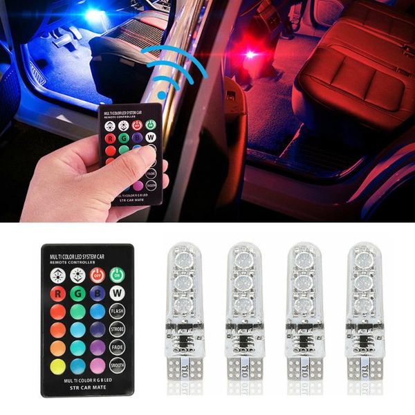 interior&external lights 4x rgb led t10 168 194 car parking light bulbs multi-color w/rf remote control side reading lamp
interior&external lights 4x rgb led t10 168 194 car parking light bulbs multi-color w/rf remote control side reading lamp