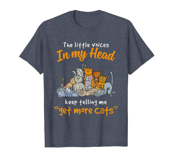 the voices in head telling me get more cats t shirt, White;black