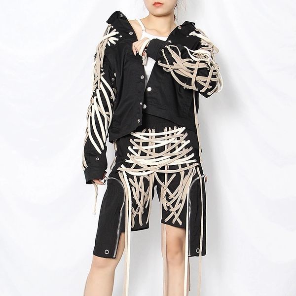 women's two piece pants australian autumn style dark three-dimensional straps single-breasted design contrast jacket + irregular five-p, White
women's two piece pants australian autumn style dark three-dimensional straps single-breasted design contrast jacket + irregular five-p, White